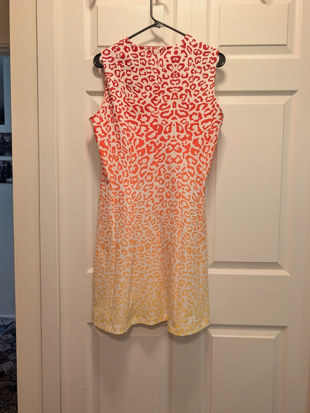 NWOT J. Lindeberg Women's Ombre Animal Print Shift Dress - Red to Yellow